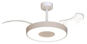 Smart LED mennyezeti ventilátor Coin bézs/fehér, DC, csendes – Mantra Mantra Iluminación, Coin, dimmable, Bézs, Nappali, Fém, Modern