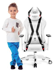 Diablo X-Horn 2.0 forgatható gamer szék gyerekeknek Kids Size: Fehér-fekete Diablochairs 9G-4LB9-MCHS