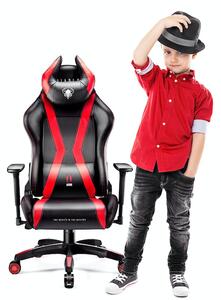 Diablo X-Horn 2.0 forgatható gamer szék gyerekeknek Kids Size: Fekete-piros Diablochairs 2N-FQKM-IPNF