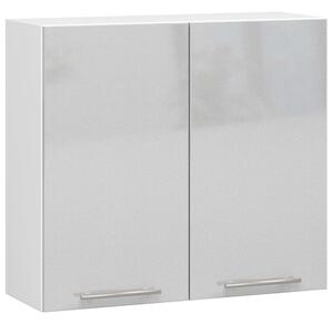 Függő konyhaszekrény olivia w 80cm fehér metálfényű h720