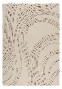 Barna-krémszínű gyapjú szőnyeg 80x150 cm Abstract Swirl – Flair Rugs