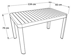 Alumínium kerti étkezőasztal 82x134 cm Calypso – Ezeis