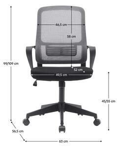 Irodai szék, szürke/fekete, SALOMO TYP 3