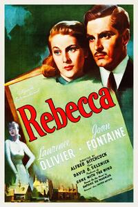 Festmény reprodukció Rebecca / Alfred Hitchcock (Retro Cinema / Movie Poster), (26.7 x 40 cm)
