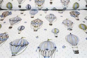 Pamut szövet Flanel kék Légballon, h. 290 cm