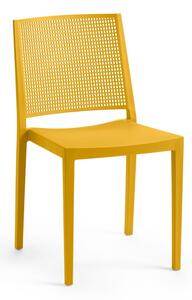 Sárga műanyag kerti szék Grid – Rojaplast