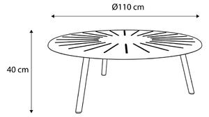 Alumínium kerek kerti dohányzóasztal ø 110 cm Fleole – Ezeis