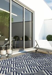 Asiatic kültéri műszálas szőnyeg antibes blue white linear an04 - 200 x 290 cm