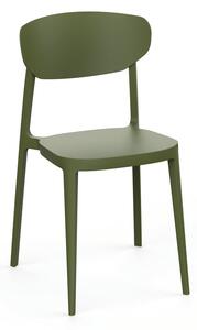 Sötétzöld műanyag kerti szék Mare – Rojaplast