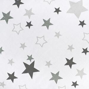 3-részes ágyneműhuzat New Baby 90/120 cm fehér csillag szürke