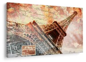 Kép - Eiffel-torony vintage stílusban (90x60 cm)