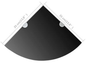 VidaXL Fekete üveg sarokpolc króm tartóval 35x35 cm