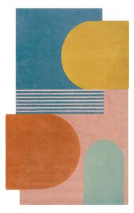 Kék kézi szövésű gyapjú szőnyeg 200x290 cm Lozenge Bright Multi – Flair Rugs