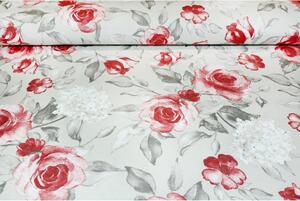 Pamut terítő rózsák bézs színű