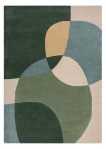 Zöld kézi szövésű gyapjú szőnyeg 120x170 cm Glow Green & Blue – Flair Rugs