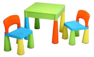 Gyerek szett NEW BABY - asztal két székkel multi color