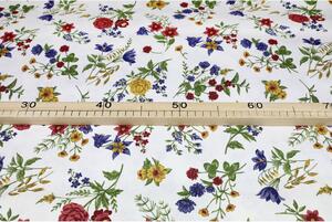 Dekoratív szövet Réti virágok, szélesség 140 cm