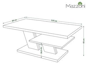 Mazzoni CLIFF MATT Fehér/Millenium Beton - MODERN DOHÁNYZÓASZTAL