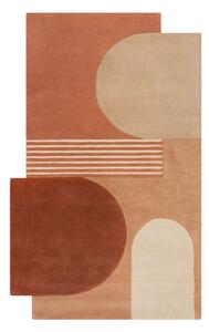 Terrakotta színű kézi szövésű gyapjú szőnyeg 200x290 cm Lozenge Terracotta – Flair Rugs