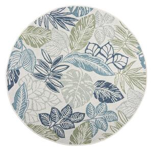 Zöld-kék kerek kültéri-beltéri szőnyeg ø 160 cm Bella Leaf – Flair Rugs