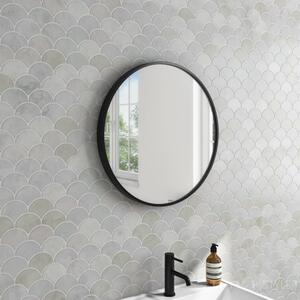 TMP IRON fürdőszobai tükör 60 cm - FEKETE keret - kerek