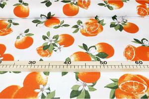 Dekoratív szövet pamut narancs, magasság 140 cm
