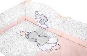6-részes ágyneműhuzat Belisima Cute Mouse 90/120 rózsaszín