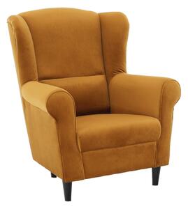 Füles fotel, szövet mustár, CHARLOT