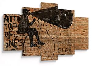 Kép - Férfi kerékpáron Banksy stílusában (150x105 cm)