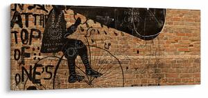 Kép - Férfi kerékpáron Banksy stílusában (120x50 cm)