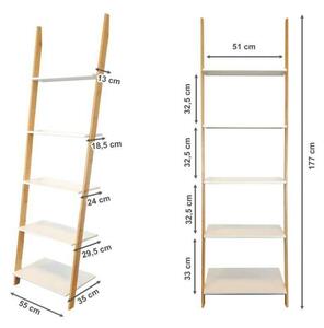 Bambusz létra polc - 55 x 35 x 177 cm