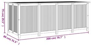 VidaXL tömör akácfa kerti tárolóláda 200 x 80 x 75 cm
