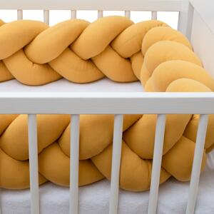 Védő fonott rácsvédő kiságyba muszlin New Baby mustárszín