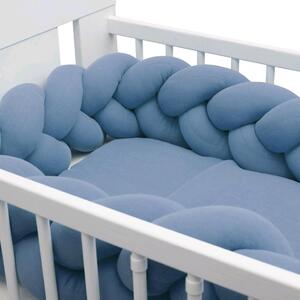 Muszlin ágynemű szett kiságyba töltettel New Baby 100x70 cm kék