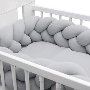 Muszlin ágynemű szett kiságyba töltettel New Baby 100x70 cm világos szürke