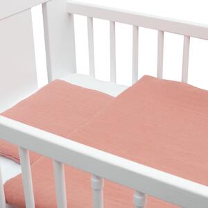 Muszlin ágynemű szett kiságyba töltettel New Baby 100x70 cm rózsaszín