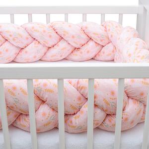 Védő fonott rácsvédő kiságyba New Baby Harmony rózsaszín