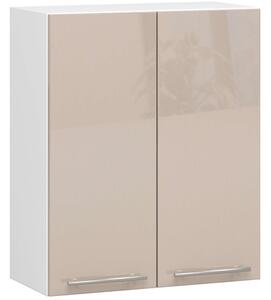 Akasztós konyhaszekrény olivia w 60cm fehér-kappuccino fényes h720