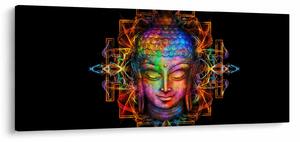 Kép - Buddha mellszobra neon színekben (120x50 cm)