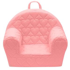 Gyermek fotel Velvet New Baby Szívecskék rózsaszín