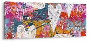 Kép - szív egy absztrakt háttérben (120x50 cm)