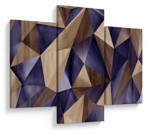 Kép - 3D fa háromszögek (90x60 cm)