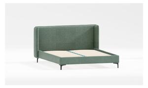 Zöld kárpitozott egyszemélyes ágy ágyráccsal 90x200 cm Basti – Ropez