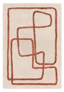 Téglavörös-krémszínű kézi szövésű gyapjú szőnyeg 120x170 cm Matrix – Asiatic Carpets