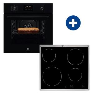 Electrolux LOF4P06BK Beépíthető sütő + Electrolux EHF6240XXK Beépíthető kerámia főzőlap