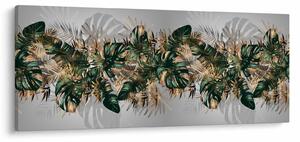 Kép - Gold-green, trópusi levelek (120x50 cm)