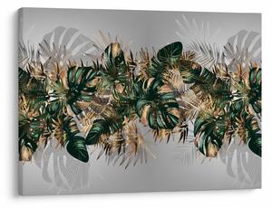 Kép - Gold-green, trópusi levelek (70x50 cm)