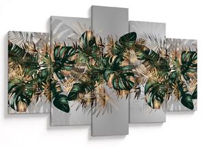 Kép - Gold-green, trópusi levelek (150x105 cm)