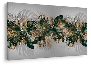 Kép - Gold-green, trópusi levelek (90x60 cm)
