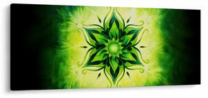 Kép - Virág mandala zöld háttérrel (120x50 cm)